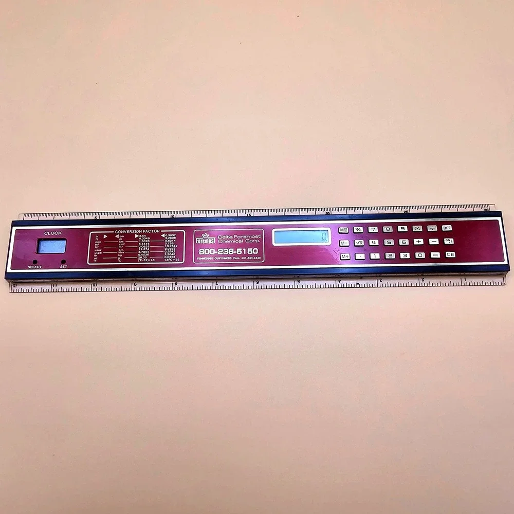 Vintage Delta Foremost Chemical Corp Calculator‎ Ruler Clock Conversion Factor